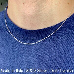 925 Sterling Silver Snake Chain Necklace, 20′′, New, Made in Italy